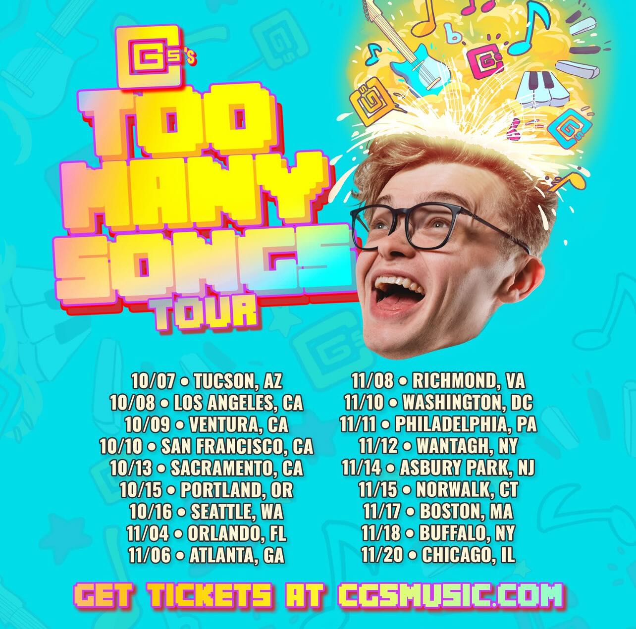 CG5 Too Many Songs Tour Poster 2025-2026